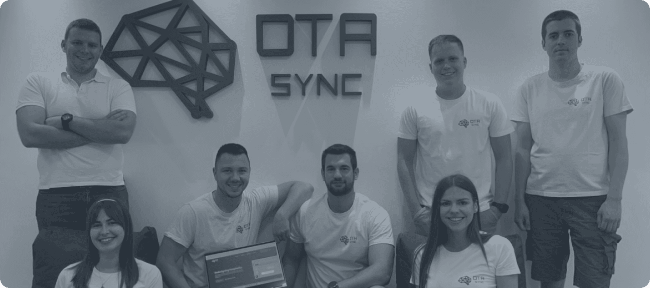 Team photo at OTA Sync office. OTA Sync is a hotel management software that offers an all-in-one solution for hoteliers.